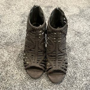 Taupe/grey Strappy Bootie, G by Guess, size 6.5